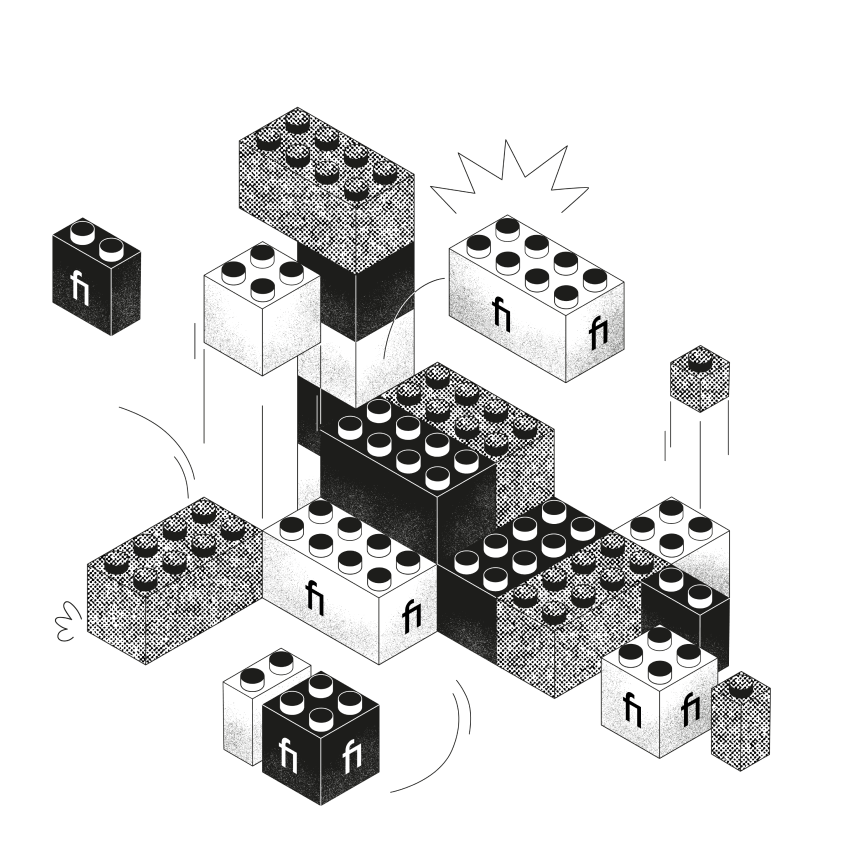 Hand drawing of building blocks