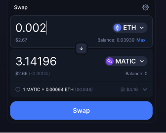 Screenshot of uniswap app - token prices